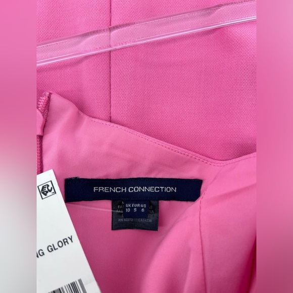 NWT FRENCH CONNECTION Whisper One Shoulder Mini Dress Morning Glory Barbie Sz 6 - Picture 7 of 14